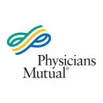 A physicians mutual logo with the name of its company.