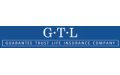 A blue and white logo of gtl